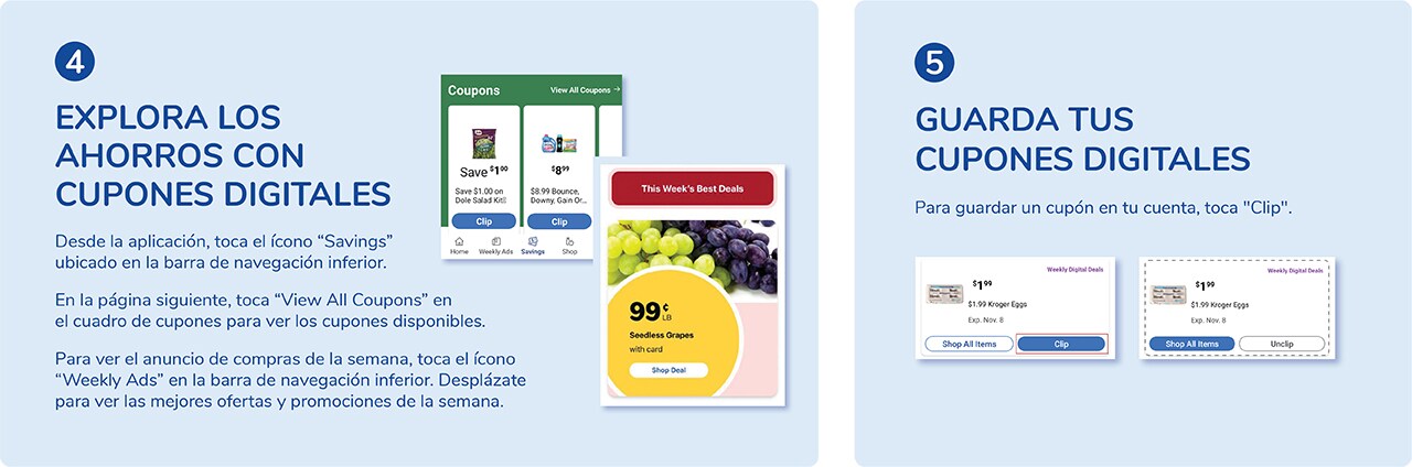 4. Explora Los Ahorros Con Cupones Digitales. 5. Guarda Tus Cupones Digitales. 