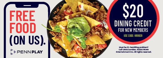 Use code KROGER and get a $20 dining credit.